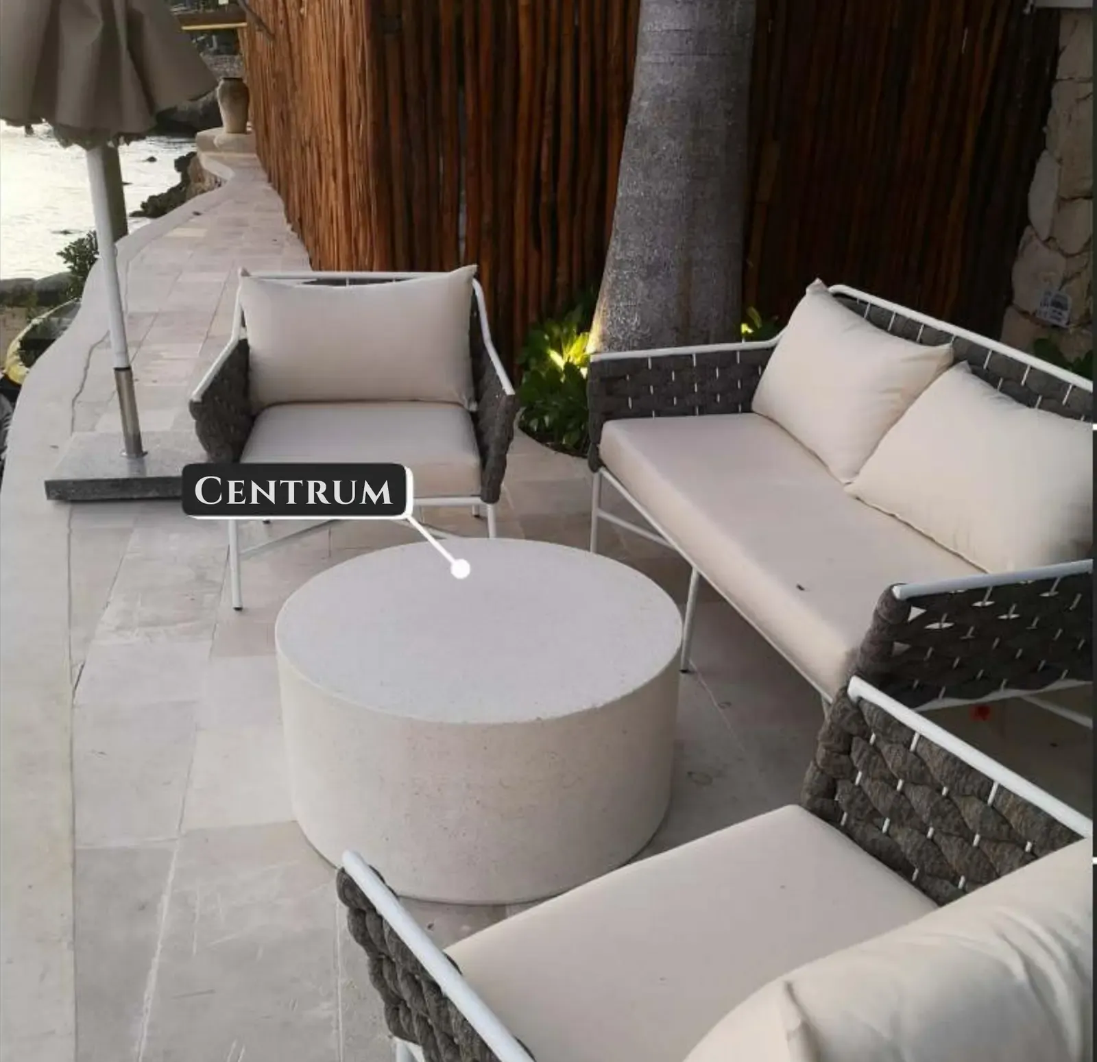 Centrum used on a outdoor lounge table — cladding supplied in Miami, FL