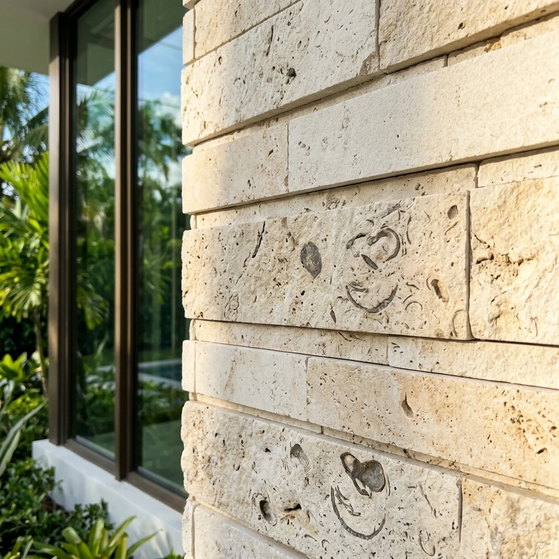 Natural stone veneer installation in Miami