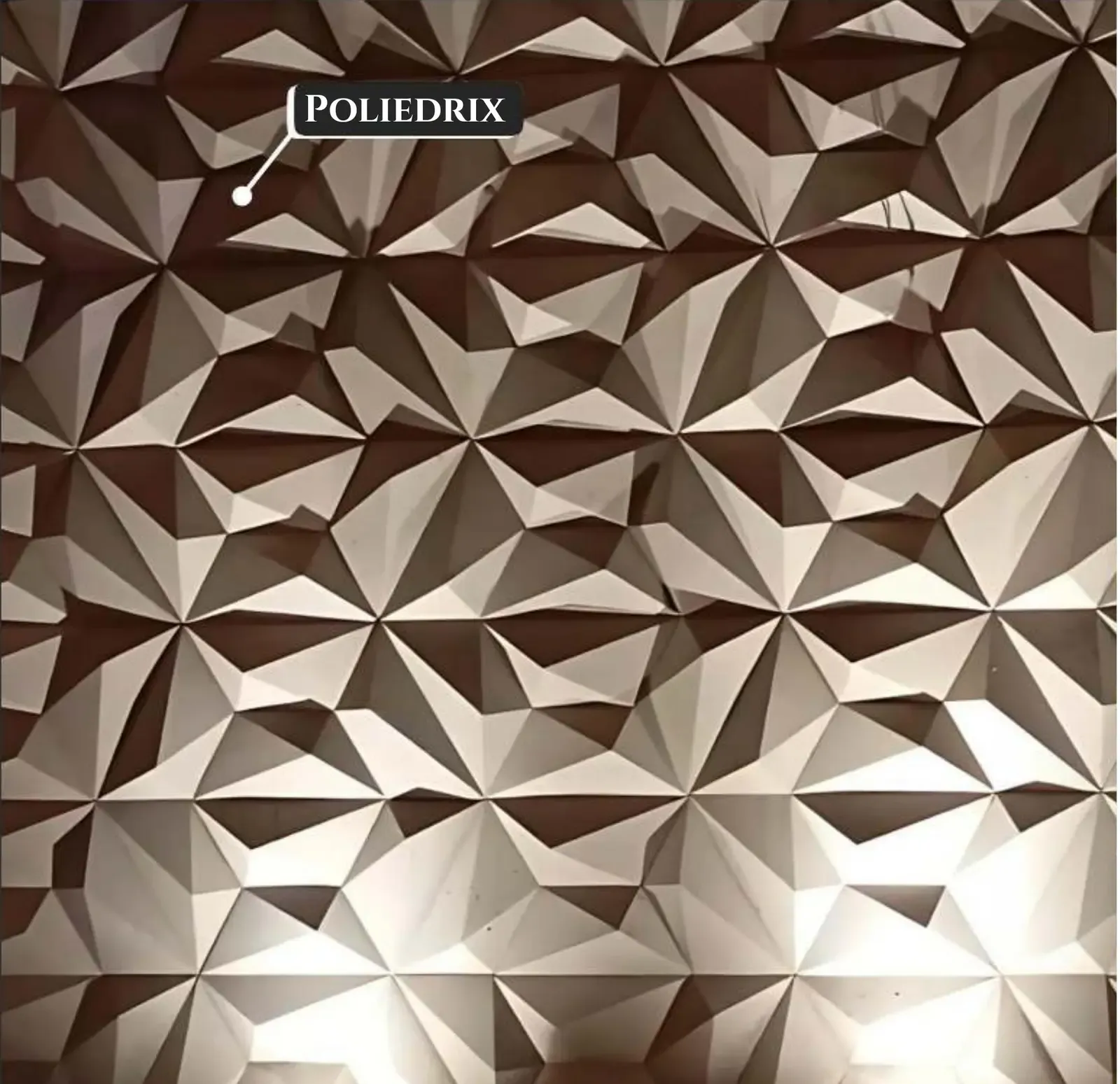 Poliedrix used on a faceted 3d panel wall — cladding supplied in Miami, FL