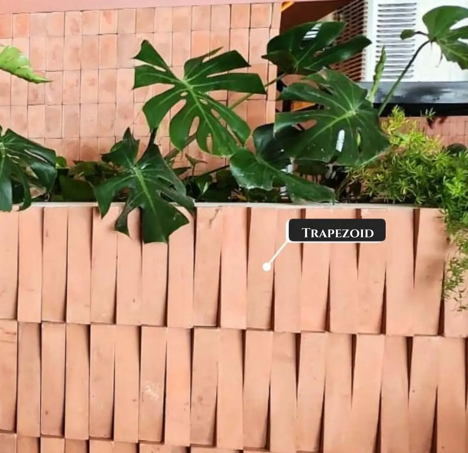 Trapezoid used on a terracotta feature wall — cladding supplied in Miami, FL